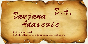 Damjana Adašević vizit kartica